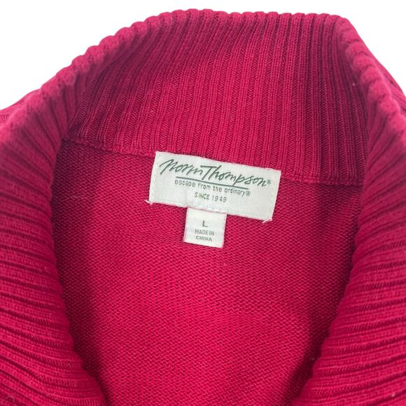 Norm Thompson Womens VTG Red Christmas Snowflake Full Zip Sweater Cardigan Sz L - Picture 10 of 14